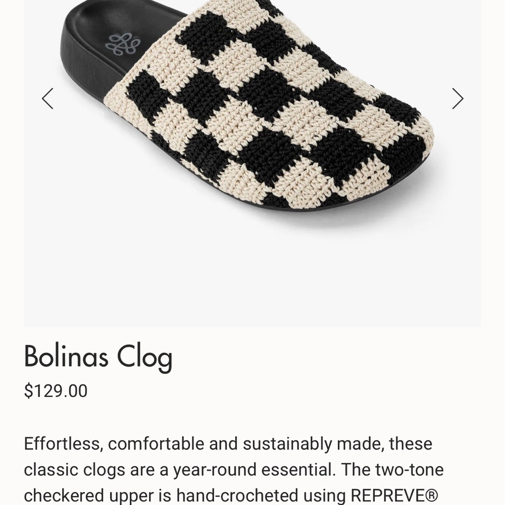 The Sak Black and Cream Bolinas Clog